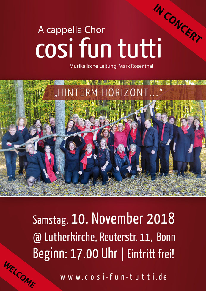 Einladung / Plakat Cosi fun Tutti Konzert 2018